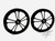 15" Front Drag Racing Wheels - "LINA" - Black Contrast Cut - Set of 2
