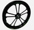 15" Front Drag Racing Wheels - "LINA" - Black Contrast Cut - Set of 2