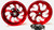 360 WILDER RED SHARK TOOTH WHEELS 01-05 SUZUKI GSXR 600 750