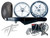 240 FAT TIRE KIT CHROME SPEED STAR WHEELS BLACK STEALTH 99-07 SUZUKI HAYABUSA
