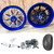 330 FAT TIRE KIT BLUE-WHITE-BLACK SWITCHBACKS CHROME ARM 99-07 SUZUKI HAYABUSA