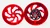 360 FAT TIRE KIT CANDY RED SAMURAI WHEELS BLACK ARM 12-22 KAWASAKI NINJA ZX-14R