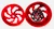 360 FAT TIRE KIT CANDY RED SAMURAI WHEELS BLACK ARM 2009-2014 YAMAHA YZF R1