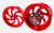360 FAT TIRE KIT CANDY RED SAMURAI WHEELS CHROME ARM 06-11 KAWASAKI NINJA ZX-14