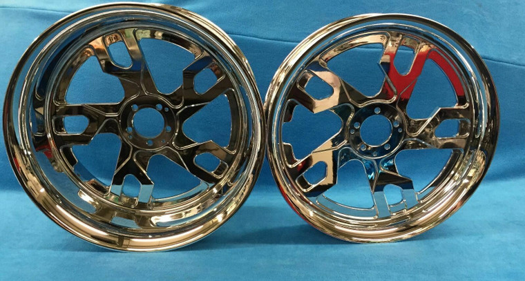 300 FAT TIRE CHROME WARLOCK WHEEL PACKAGE FOR 10-15 KAWASAKI NINJA ZX-10R