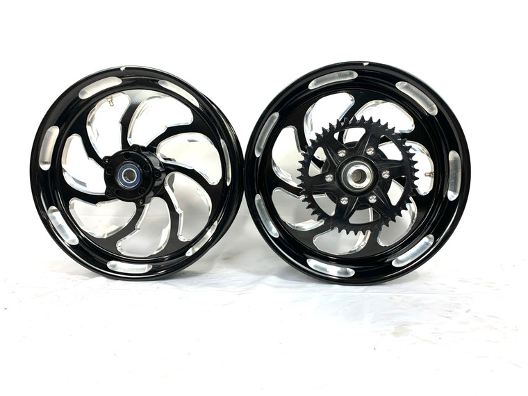 STOCK SIZE BLACK CONTRAST SAMURAI WHEELS 12-20 KAWASAKI NINJA ZX