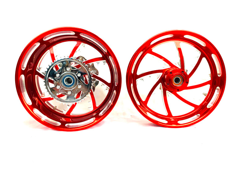 A 360 FAT TIRE CANDY RED CONTRAST PIRANHA WHEELS 10-15 KAWASAKI