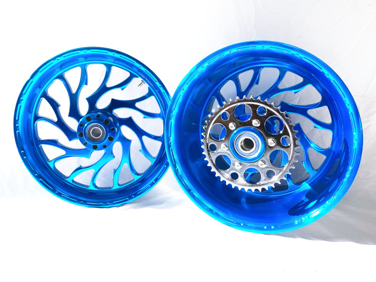 360 FAT TIRE CANDY BLUE HELLIAN WHEELS 08-20 SUZUKI GSXR 600 750