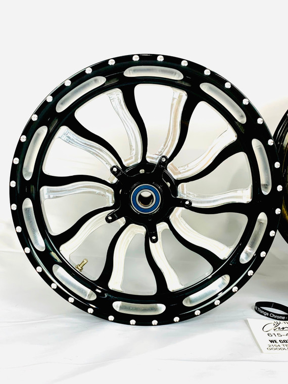 240 FAT TIRE BLACK CONTRAST INFERNO WHEELS 12-20 KAWASAKI NINJA ZX