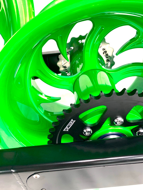 ZX14 330 FAT TIRE KIT LIME GREEN SHARK TOOTH WHEELS 06-11 KAWASAKI