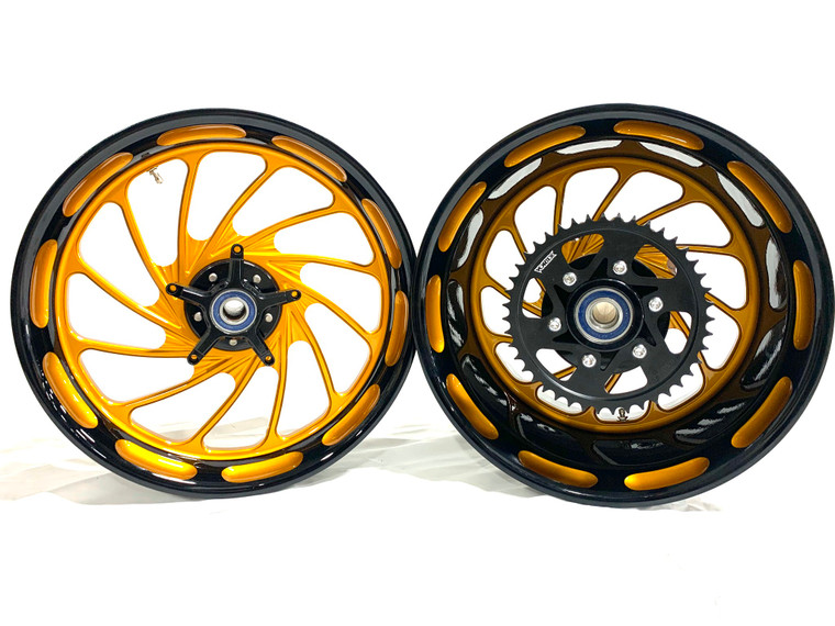 トゥ 360 FAT TIRE *COLOR MATCH* BLACK/GOLD TURBO WHEELS 04-10 KAWASAKI