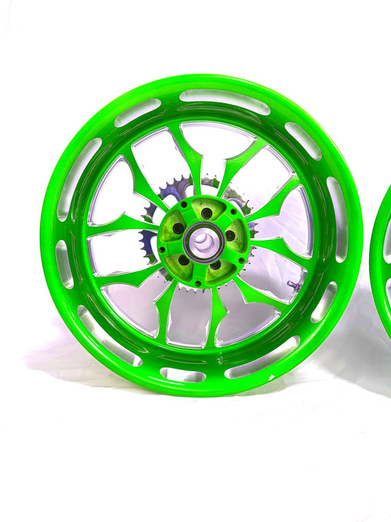 240 FAT TIRE BRIGHT GREEN CONTRAST CUT RECLUSE WHEELS 06-11