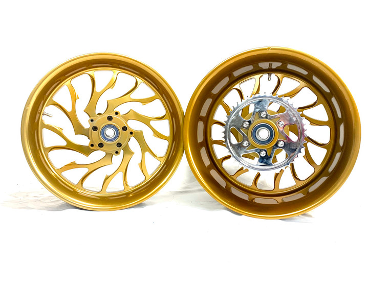 NINJA 360 FAT TIRE CANDY GOLD HELLIAN WHEELS 2010-2015 KAWASAKI
