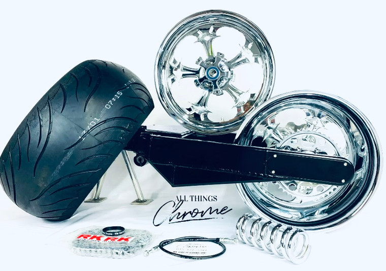 360 OSD FAT TIRE KIT CHROME STREET FIGHTER WHEELS 2004-15 KAWASAKI