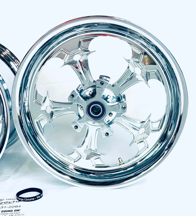 NINJA STOCK SIZE CHROME STREET FIGHTER WHEELS 2006-2011 KAWASAKI