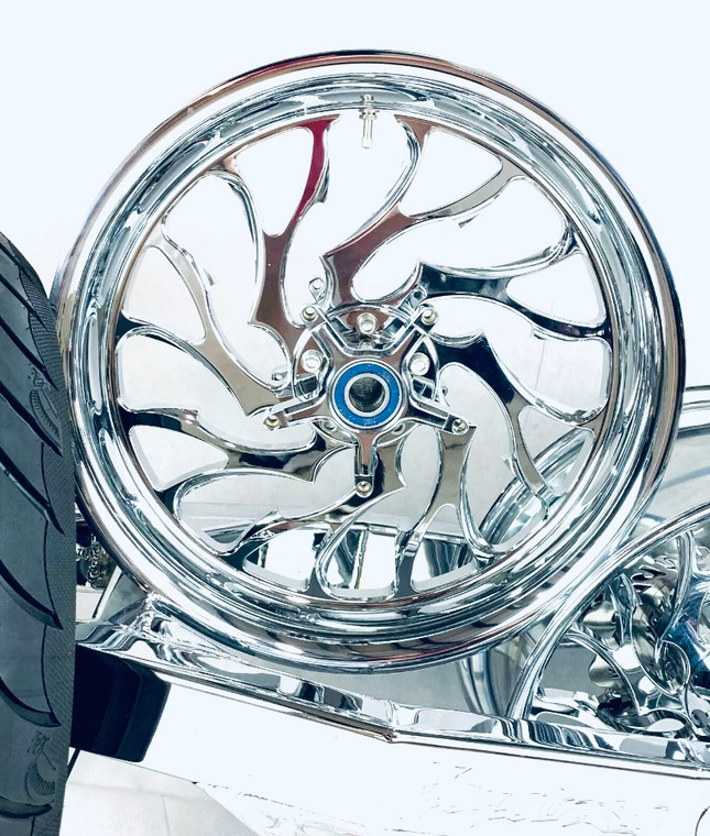 240 CHROME FAT TIRE KIT w/ HELLIAN WHEELS 2006-2011 KAWASAKI NINJA