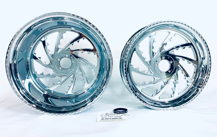 240 FAT TIRE CHROME PIRANHA WHEEL PACKAGE FOR 2000-2005 KAWASAKI