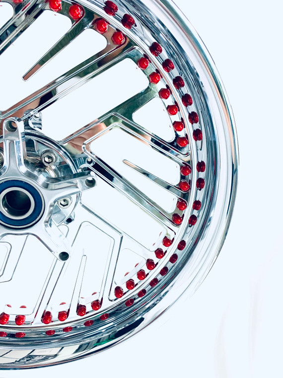 330 FAT TIRE CHROME TWIST IT WHEELS WITH RED RIVETS 2012-2020