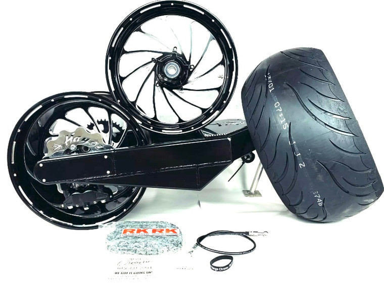 360 OSD FAT TIRE KIT BLACK CONTRAST CUT TURBO WHEELS 06-11