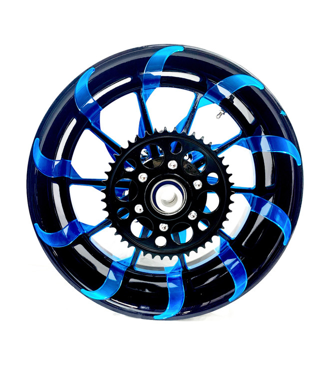 NINJA 360 FAT TIRE BLACK & CANDY BLUE TORNADO WHEELS 12-20
