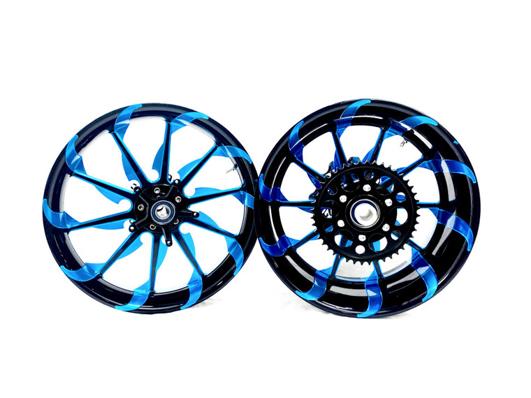 オーダー用 NINJA 300 FAT TIRE BLACK & CANDY BLUE TORNADO WHEELS 10-15