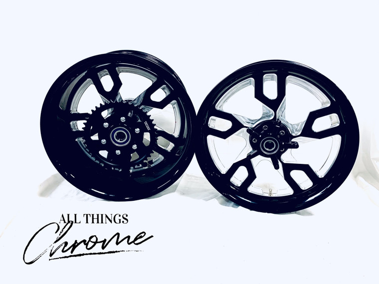 NINJA BLACK CONTRAST 330 WARLOCK WHEEL PACKGE FOR 2004-2010 KAWASAKI NINJA ZX-10