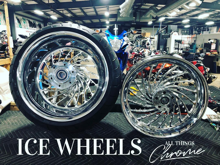 NINJA 300 FAT TIRE CHROME ICE WHEEL PACKAGE 2006-2011 KAWASAKI