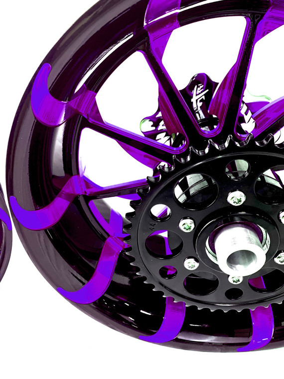 STOCK SIZE BLACK & CANDY PURPLE TORNADO WHEELS 2006-2011 KAWASAKI