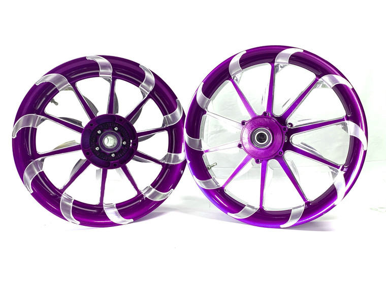 NINJA 300 FAT TIRE PURPLE CONTRAST CUT TORNADO WHEELS 04-10