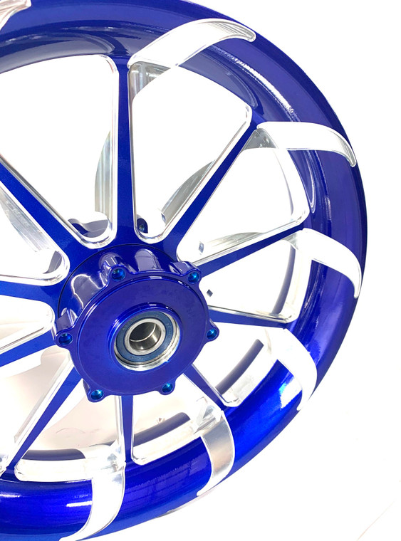 NINJA 300 FAT TIRE BLUE CONTRAST CUT TORNADO WHEELS 12-20 KAWASAKI