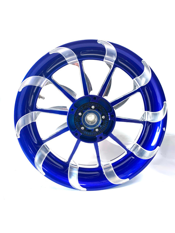 NINJA 360 FAT TIRE BLUE CONTRAST CUT TORNADO WHEELS 06-11 KAWASAKI