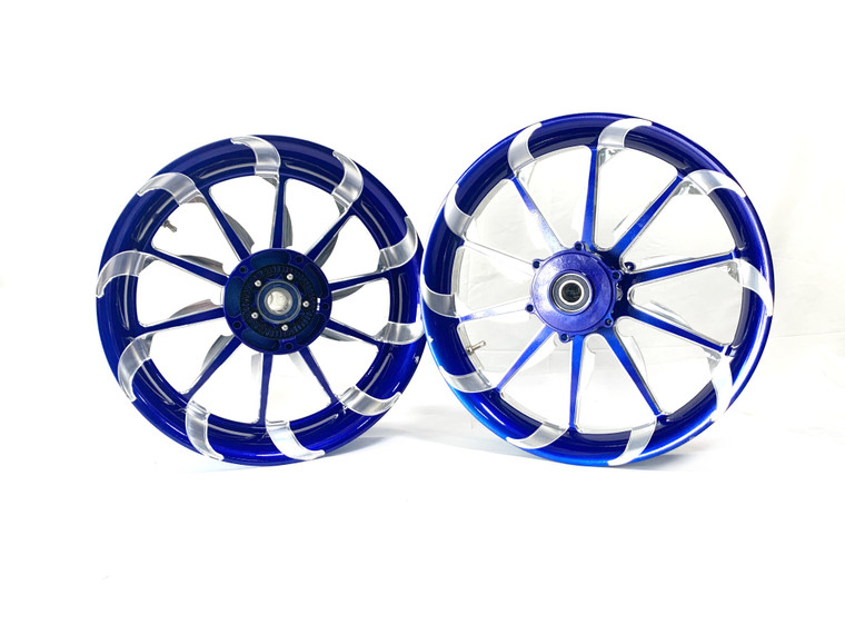 NINJA 360 FAT TIRE BLUE CONTRAST CUT TORNADO WHEELS 06-11 KAWASAKI