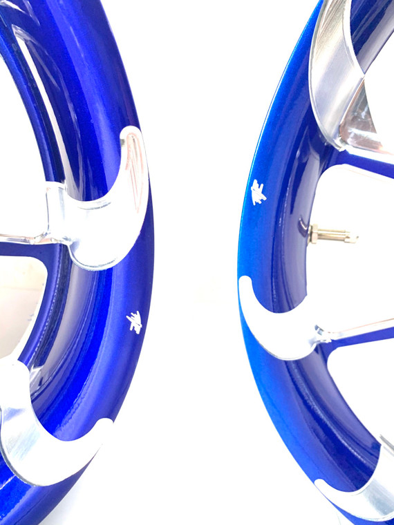 NINJA 330 FAT TIRE BLUE CONTRAST CUT TORNADO WHEELS 06-11 KAWASAKI