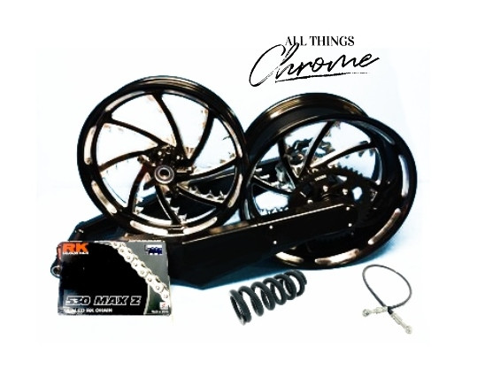 。 NINJA 240 FAT TIRE KIT BLACK CONTRAST PIRANHA WHEELS 12-20