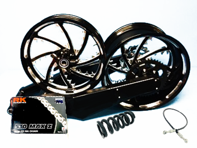 ※ NINJA 360 FAT TIRE KIT BLACK CONTRAST PIRANHA WHEELS 12-20