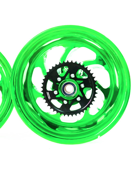 NINJA STOCK SIZE CANDY GREEN SAMURAI WHEELS 12-20 KAWASAKI NINJA