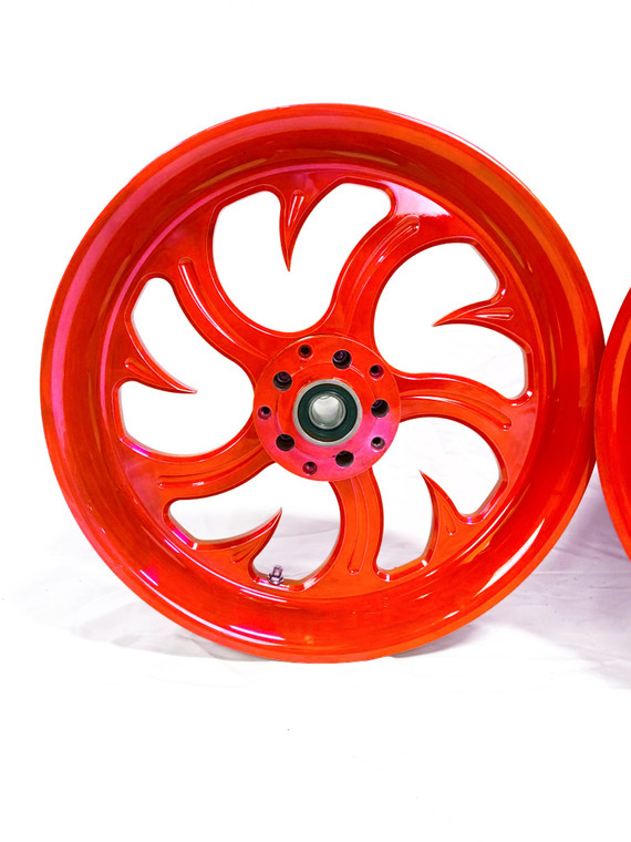 NINJA STOCK SIZE CANDY RED SHARK TOOTH WHEELS 06-11 KAWASAKI NINJA