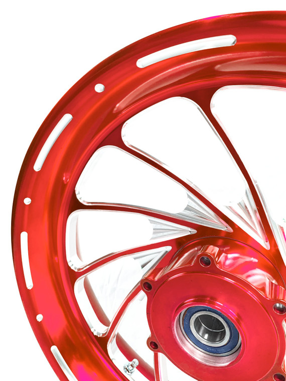 NINJA STOCK SIZE CANDY RED CONTRAST TURBO WHEELS 00-05