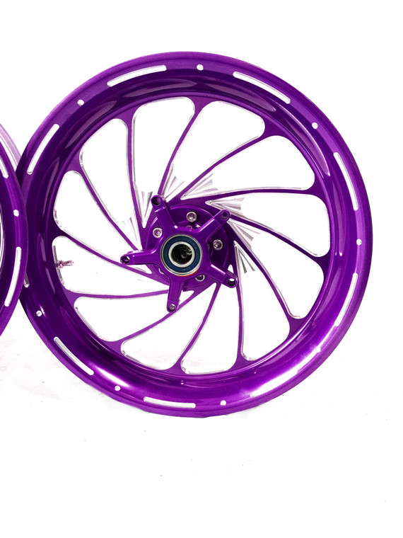 NINJA 300 FAT TIRE PURPLE CONTRAST CUT TURBO WHEELS 12-20 KAWASAKI