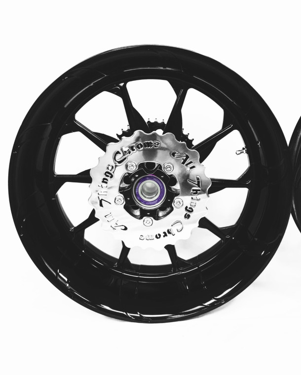 NINJA 240 FAT TIRE SOLID BLACK TORNADO WHEELS 12-20 KAWASAKI NINJA