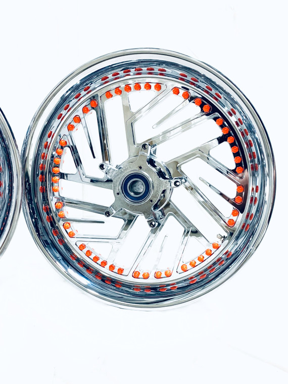 ZX 330 FAT TIRE KIT ORANGE/CHROME TWIST IT WHEELS 2006-2011