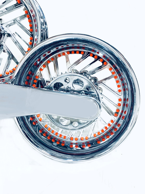 NINJA 240 FAT TIRE KIT ORANGE/CHROME TWIST IT WHEELS 10-15
