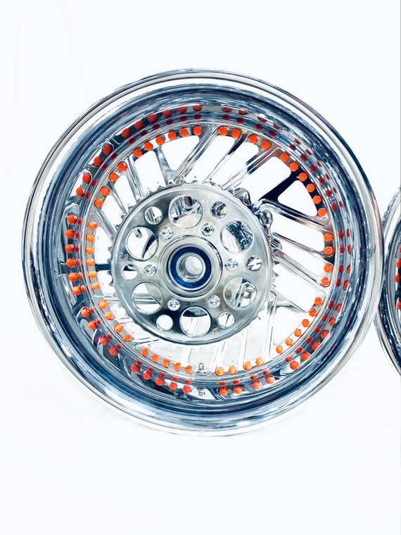 NINJA 240 FAT TIRE KIT ORANGE/CHROME TWIST IT WHEELS 10-15