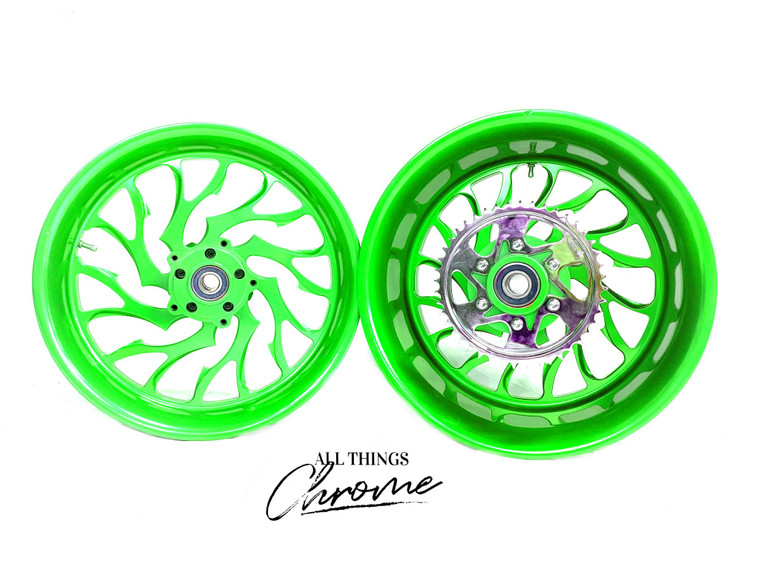 GSXR 360 FAT TIRE NEON GREEN HELLIAN WHEELS 2009-2020 SUZUKI GSXR 1000
