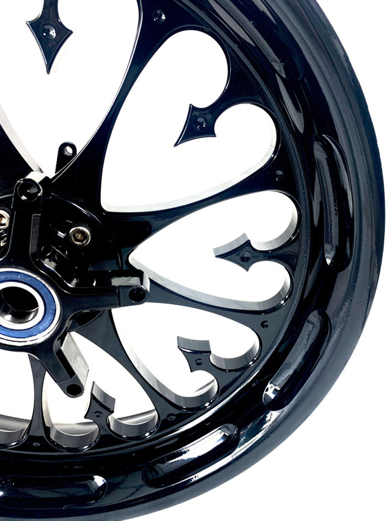 ZX 300 FAT TIRE SOLID BLACK STILETTO WHEELS 2006-2011 KAWASAKI