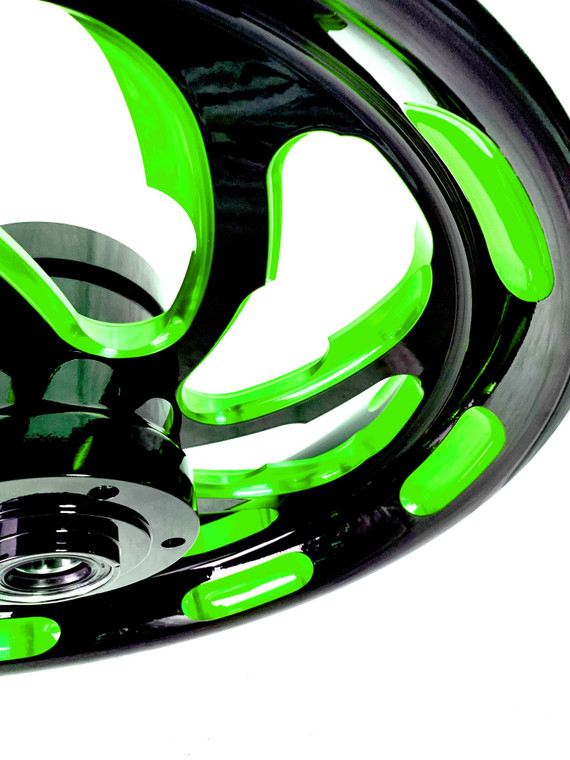 ZX 300 FAT TIRE BLACK & GREEN SAMURAI WHEELS 2012-2020 KAWASAKI