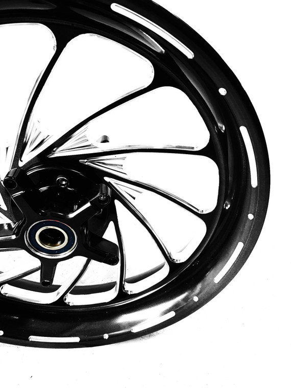 Black  ZX 300 FAT TIRE BLACK CONTRAST CUT TURBO WHEELS 2000-2005 KAWASAKI