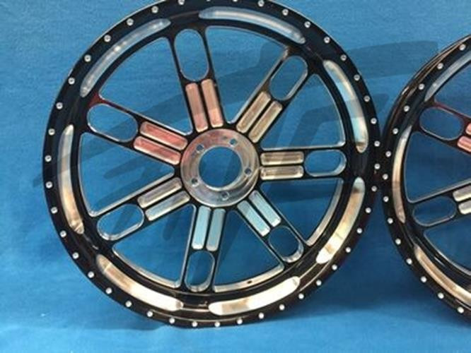 NINJA 330 FAT TIRE BLACK CONTRAST CUT SLAM WHEELS 12-20 KAWASAKI