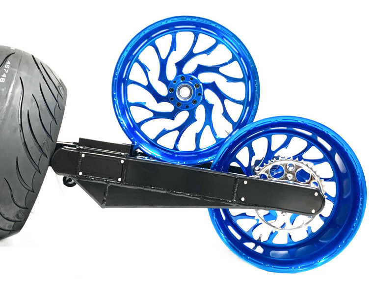 NINJA 360 FAT TIRE KIT CANDY BLUE HELLIAN WHEELS 04-10 KAWASAKI