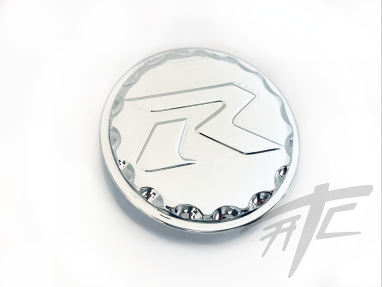 GSXR "R" ENGRAVED DIAMOND CUT CHROME YOKE PLUG SUZUKI 96-10 SUZUKI GSXR 600/750